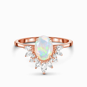 MoonMagic 925 & 14KT Rose Gold Vermeil Opal Ring - Manon
