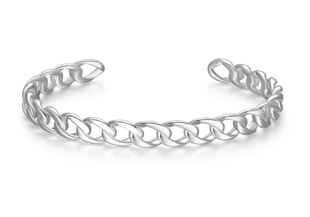 ELLE "OVATION" RHODIUM PLATED BANGLE