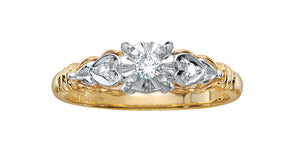 Ladies Engagement Ring 10KT Yellow & White Gold (0.11TDW)