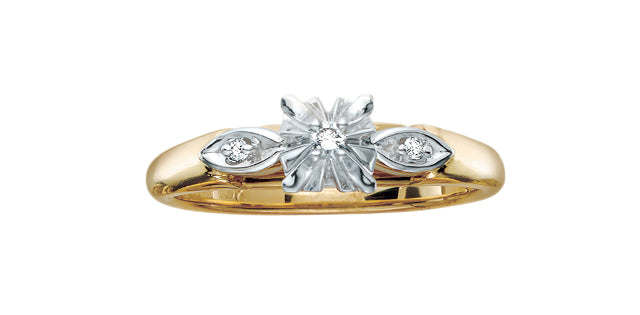 Ladies 10KT Yellow & White Gold Engagement Ring (0.045TDW)