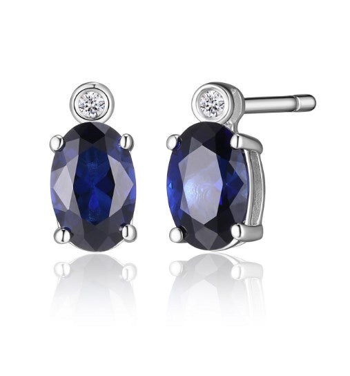 ELLE "BLUE STAR" RHODIUM PLATED  EAARRING