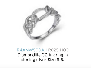 Royal Links - REIGN 925 Diamondlite CZ  Link Ring Size 6