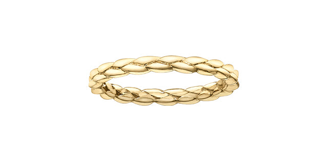 Ladies 10 Karat Yellow Gold 2.2mm Stackable Braided Ring