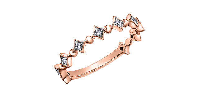 Ladies 10 Karat Rose Gold ChiChi Stackable Diamond (TDW 0.08CT) 3.8mm Ring