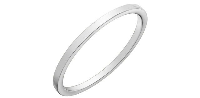 Ladies 10 Karat White Gold 1mm Stackable Ring