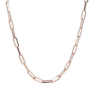 Bronzallure Paperclip Necklace with Elongated Forzatina Chain