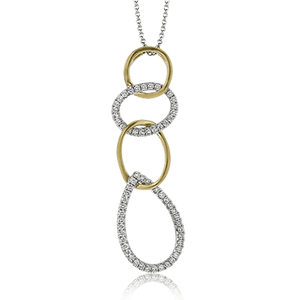 Ladies 14KT Yellow & White Gold Geometric Pendant With Chain (0.38TDW)